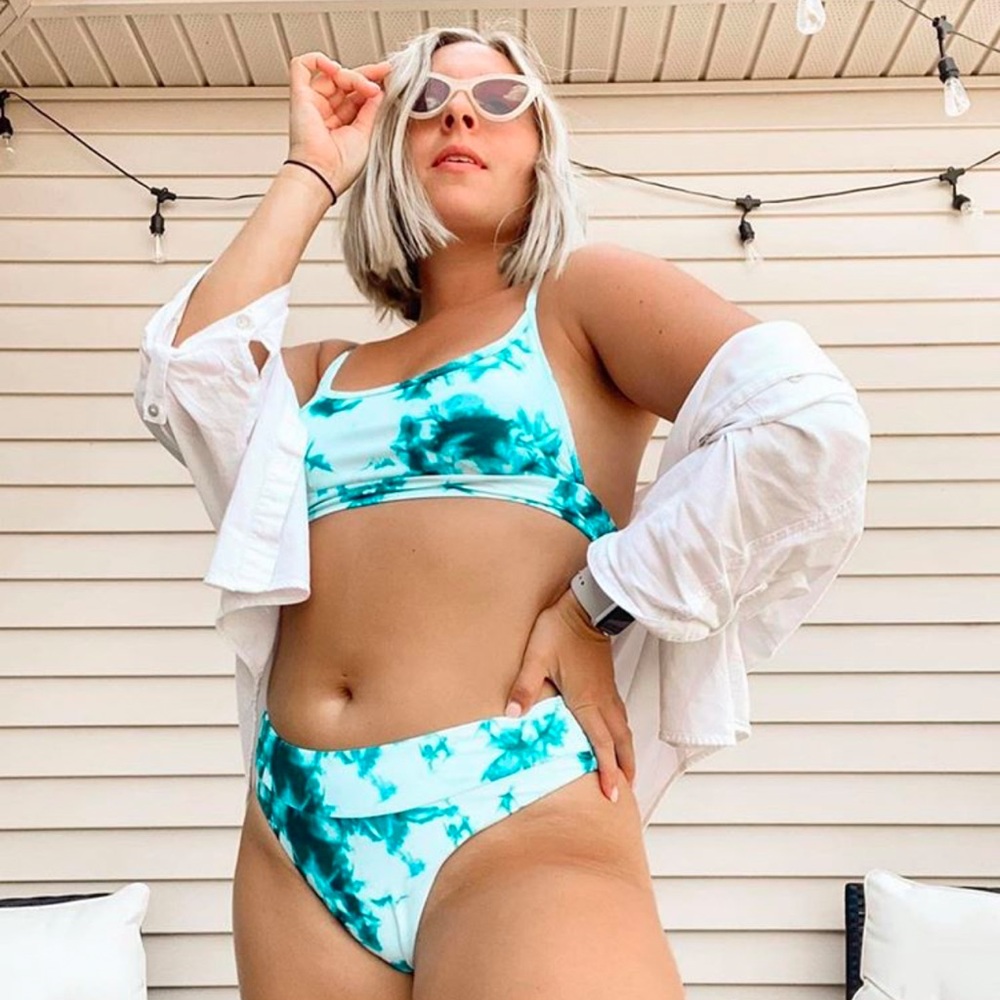 Black & White Dye Printed Bikini Set - Picture 4 of 4